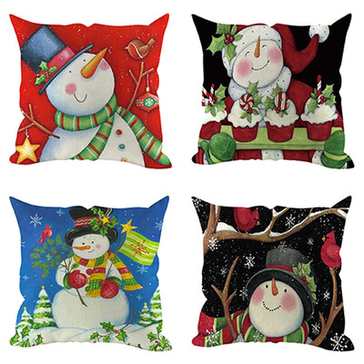 

Siaonvr 4Pcs Christmas Pillow Cover Pillowcases Decorative Sofa Cushion Cover Decoration