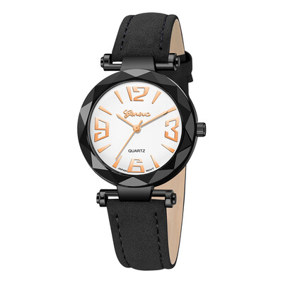 

Geneva Fashion Womens Casual Quartz Leather Watch Analog Wrist Watch Valentine Gift Crystal Designer Ladies Clock Dropship 533