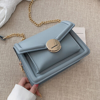 

Fashion chain small square bag 2019 new fashion womens casual shoulder Messenger bag ladies buckle bag