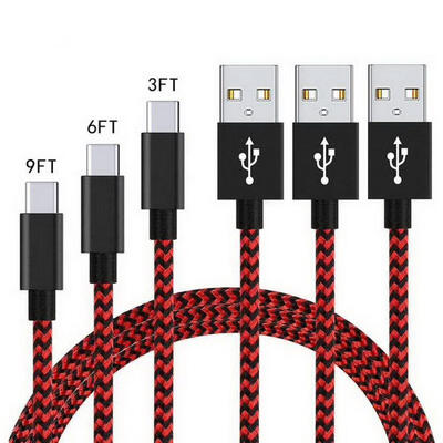 

Universal 2m Dual Color Braided USB To Type-C 24A Charging Data Cable Cord For Android Phones-2m