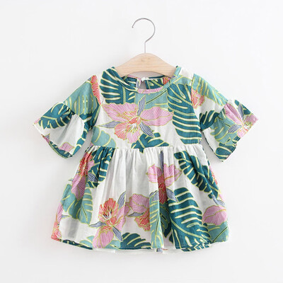 

Toddler Kids Baby Girls Dress Floral Print Flare Sleeve Princess Dress Outfits