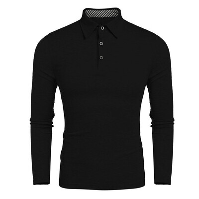 

Toponeto Fashion Mens Casual Solid Long Sleeve Turn-down Collar T Shirts Tops Blouses