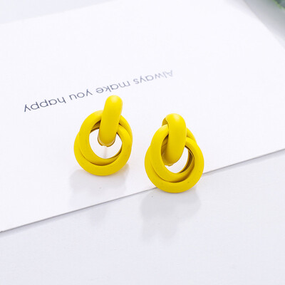 

Flashbuy Metal Twist Stud Earrings For Women Geometric Gold Jewelry Alloy Earrings Multicolour Girls Fashion Wedding Accessories