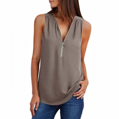 

Solid color base vest T-shirt womens V-neck sleeveless Slim shirt