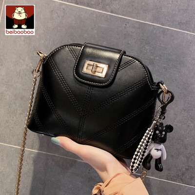 

French minority bag girl 2019 new Korean version of leisure shell bag with one shoulder slant chain bag