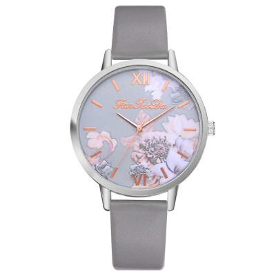 

FanTeeDa Relogio Feminino Fashion Flower Watch Women Casual Quartz Wristwatch Female Clock Montre Cuir Femme Ladies Watch 533