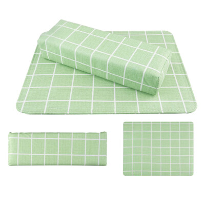 

Toponeto Macaron Checked And Striped Hand Cushion Table With Square Nail Cushion