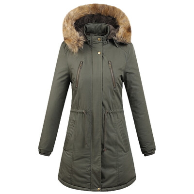 

Roseonmyhand Women Winter Warm Thick Outerwear Hooded Coat Cotton-padded Jacket Plus Size