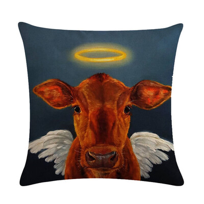 

Various Animal Oil Painting Series Linen Hug Pillowcase Home Sofa Decoration
