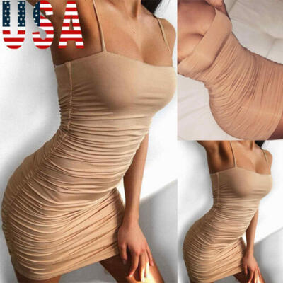 

US STOCK Sexy Women Bandage Bodycon Evening Party Cocktail Clubwear Mini Dress