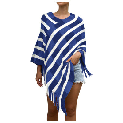 

Toponeto Women Winter Knitted Cashmere Poncho Capes Shawl Cardigans Sweater Coat