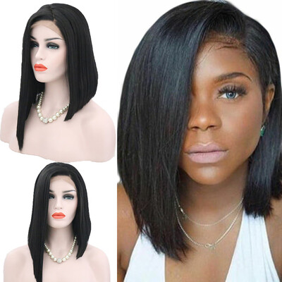 

Gobestart Womens Fashion Wig Black Synthetic Hair short Wigs straight Wig