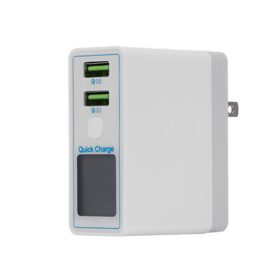 

Quick Charge 2 Ports USB Mobile Phone Charger Head Digital Display Intelligent Universal Double Holes QC30 Quick Charge UK Plug