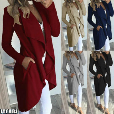 

Ladies Winter Warm Lapel Long Sleeve Windbreaker Coat Coat Casual Slim Jacket