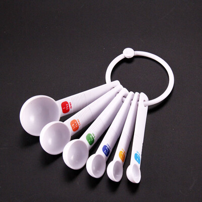 

Gobestart White Measuring Spoon Tea Scoop Teaspoon Baking Cooking Kitchen Tool 6PC