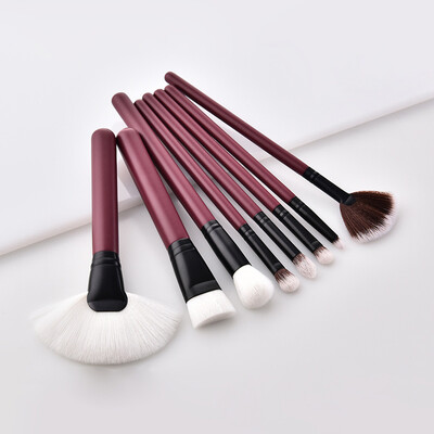 

Toponeto 8PCS Wood Handle Synthetic Oblique Top Buffer Brush For Face Liquid Foundation