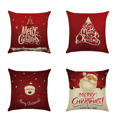 

Siaonvr 4pc Of Christmas Elk Pillowcase Decorative Sofa Cushion Cover 45x45cm