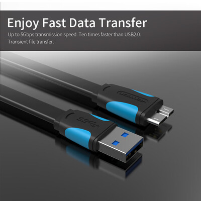 

VENTION USB Type A Male to Micro B Cable Super Speed USB30 Cable for External Hard Drive Samsung S5&Note3 2m656ft Black