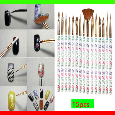 

〖Follure〗15PCsSet Nail Art Pen Brush Painting Hook Line pen Drawing Liner Manicure Tools