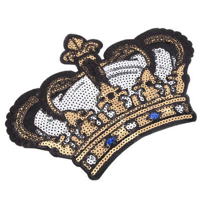 

Greensen Crown Sequins Embroidery Cloth Paste Iron-on Patch DIY Clothes Decoration Applique