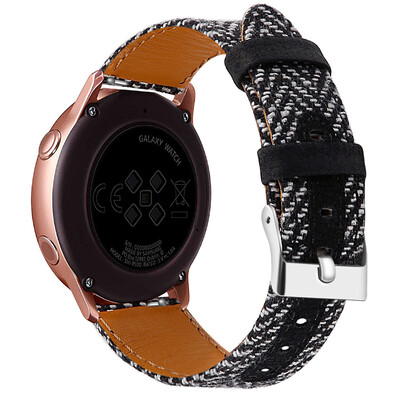 

〖Follure〗Canvas Nylon Leather Watch Band Strap For Samsung Galaxy Watch Active 20mm