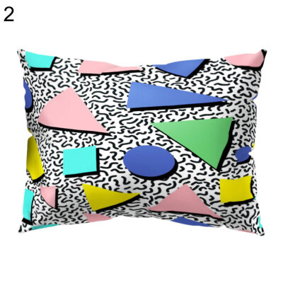 

Color Block Geometric Pattern Pillow Cover Cushion Case Home Sofa Hotel Decor