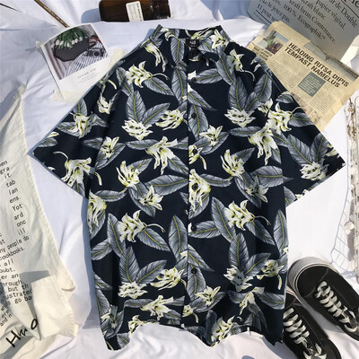 

Tailored Men Summer Fashion Shirts Casual Printing Beach Shirts Short-Sleeve Top Blouse