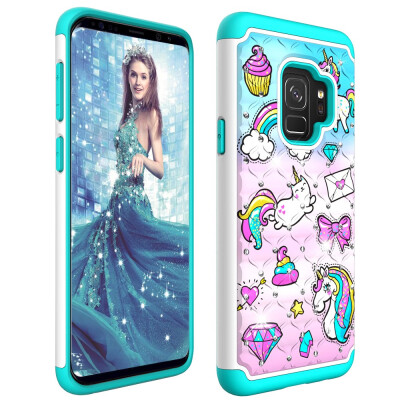 

Samsung Galaxy S9 Case Diamond Cartoon Pattern Design Hard PCScratch-ResistantTPU Soft Silicone Rubber Bumper Shock Absorption