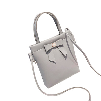 

Tailored Women Solid Color Bow Shoulder Bag Messenger Bag Coin Bag Phone Bag Black