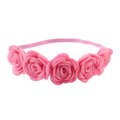 

Simulation 5 Flowers Crown Garland Baby Wreath Headbands Elastic Hairband