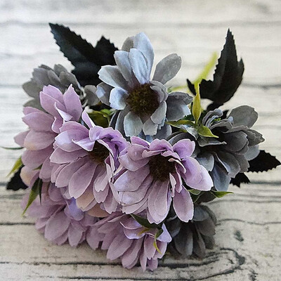 

Wedding Bouquet Silk Daisy 5 Branches Fake Plants Artificial Flowers Home Decor