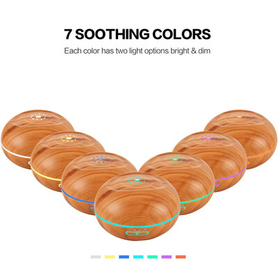 

〖Follure〗500ml Ultrasonic Humidifier Purifier LED Essential Oil Diffuser 7 Color Changing