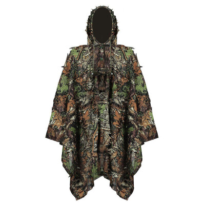 

Camping Military Hooded Cloak Camo Sniper Leaf Clothes Cape Hiding Breathable