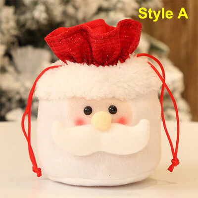 

2018 New Style Fashion Christmas Santa Claus Snowman Patchwork Candy Gifts Bag Tote Pouch Kids Xmas Home