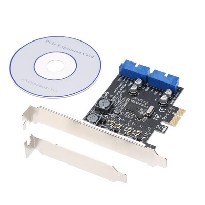 

PCI-E USB30 Express Card 4 Ports External Dual 1920Pin Front Connector Expansion Card