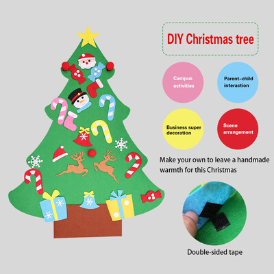 

YIWULADIY Felt Christmas Tree Set With Ornaments For KidsXmas GiftsDoor Wall Hanging