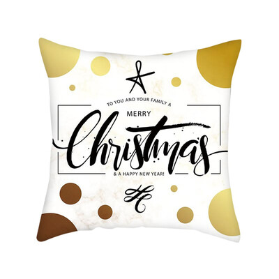 

〖Follure〗Gold Merry Christmas Pillow Cases Nordic Sofa Cushion Cover Home Decoration