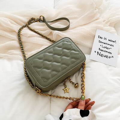 

Ins summer girl rhombog chain bag 2019 new small square bag fashion one shoulder slanted girl bag