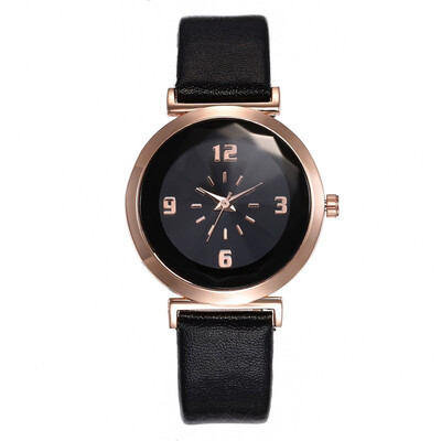 

Hot Korean Arabic Numerals Ladies Watch Wristwatches Leather Quartz Wristwatch Clock Mechanism Stainless Steel Kol Saati 50