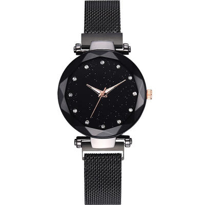 

Luxury Starry Sky Women Watches Rose Gold Bracelet Rhinestones Quartz Ladies Watch Thin Steel Female Wristwatch Mesh Band Watch