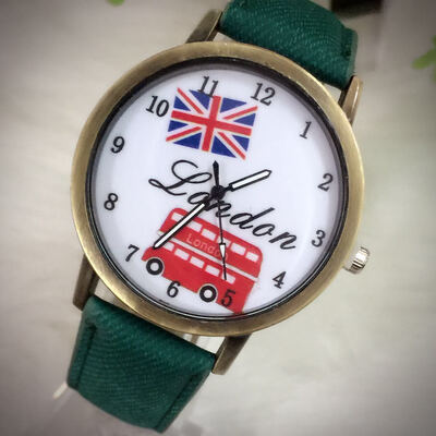 

Vintage bronze student watch men&women flag car number