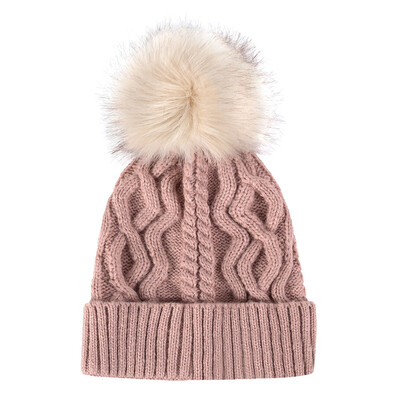 

Tailored Unisex Autumn And Winter Single Layer Mohair Big Hair Ball Wool Cap