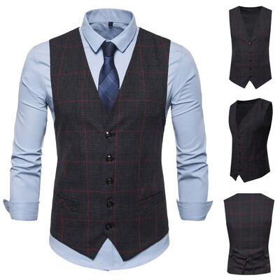 

Toponeto Mens Fashion Business Casual Wedding Waistcoat Tops Vest Jacket Top Coat