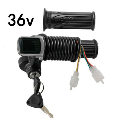 

36V Twisting Throttle Grips W Electric Key Lock Power Indicator E Bike Scooter