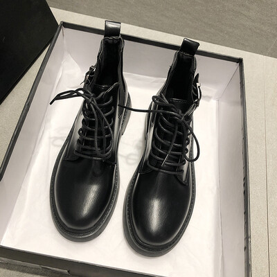 

Handsome thin&skinny boots Korean version of all-round short barrel&thick-soled Martin boots