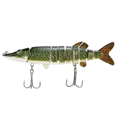 

5" 125cm 20g Lifelike Multi-jointed 9-segement Pike Muskie Fishing Lure Swimbait Crankbait Hard Bait Fish Treble Hook Tackle