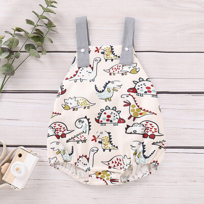 

Newborn Baby Kid Girl Boy Cartoon Dinosaur Printed Bodysuit Romper Clothes