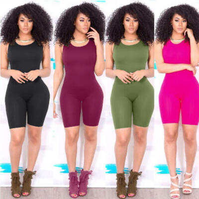 

Sexy Women Casual Sleeveless Bodycon Romper Jumpsuit Club Bodysuit Short Pants