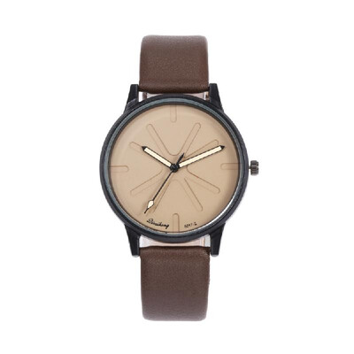

Fashion Casual Leather Band Quartz Watch Student Simple Alloy Case Wrist Watch