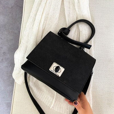 

Qiao Bani 2019 new European&American style fashion simple matte hit color flip cover bag shoulder shoulder diagonal female bag